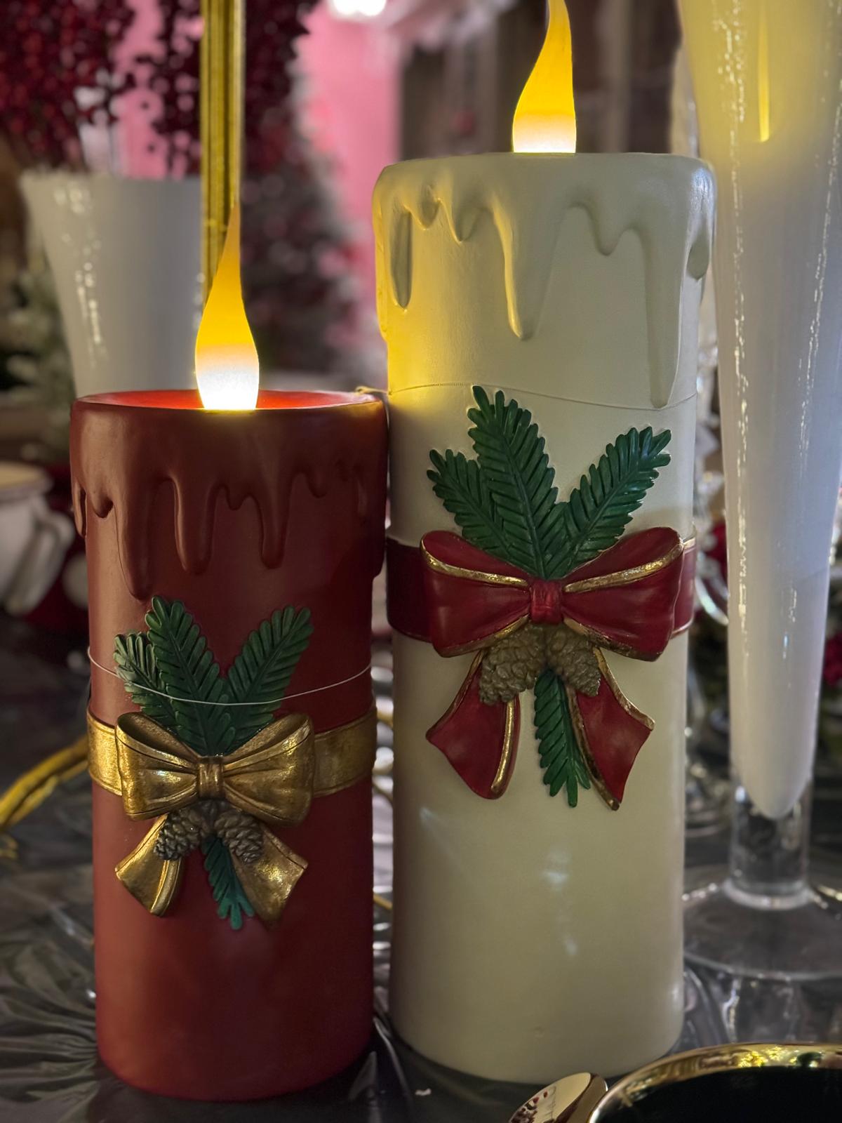 Set 2 candele led in resina - H.44/ H.56 cm - Stile'